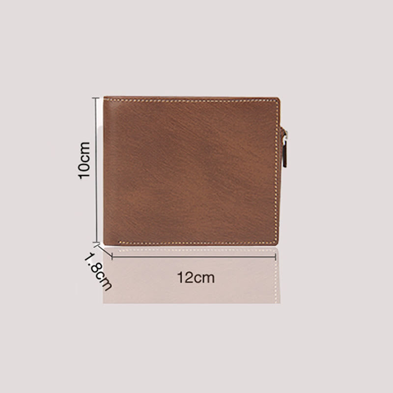 Wallet For Men Casual Leather Multi Function Zipper Coin Purse