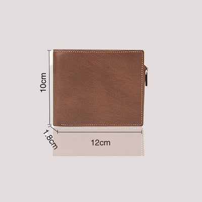 Wallet For Men Casual Leather Multi Function Zipper Coin Purse