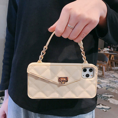 Handbag Case with Card Holder for iPhone Silicone Shockproof Luxury Phone Bag Case