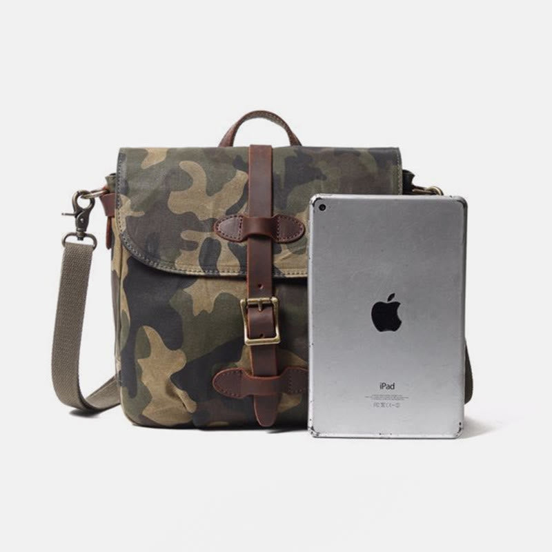 Camouflage Color Crossbody Bag Travel Canvas Messenger Purse For Men