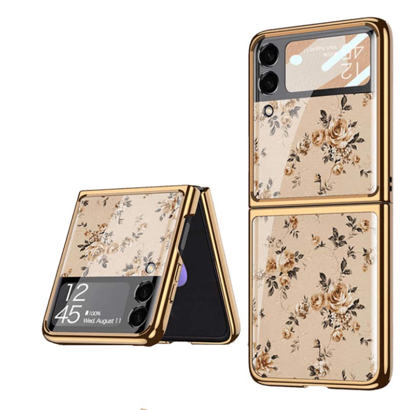Samsung Galaxy Z Flip 3 Case Floral Premium Thin Transparent Hard PC Phone Cover