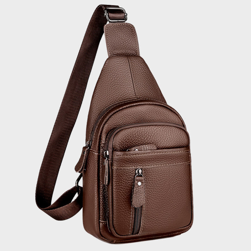 Multi Pocket Sling Bag For Men Outing Portable Everyday Use