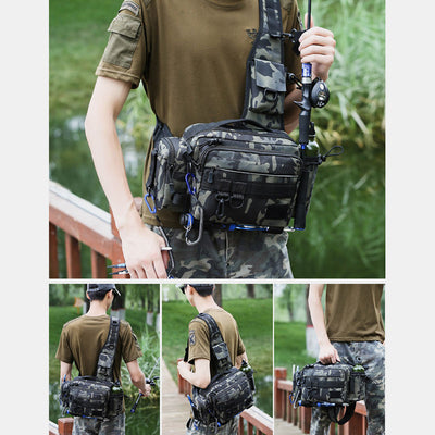 Multifunctional Large Capacity Waterproof Fishing Hiking Waist Bag Crossbody Bag