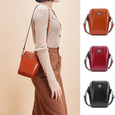 Soft Leather Phone Bag For Lady Crossbody Mini Bag