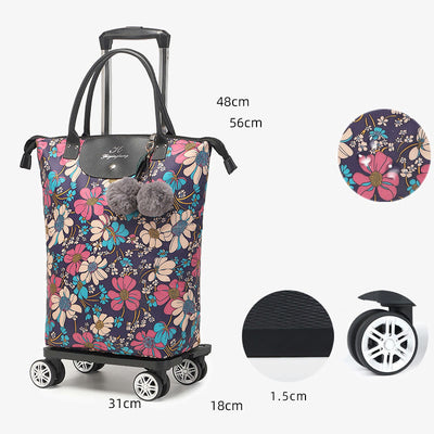 Multifunctional Portable Trolley For Women Detachable Folding Wheel Tote