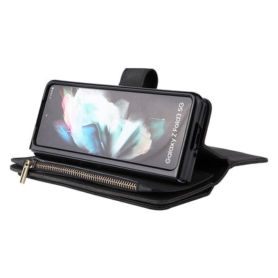 2-In-1 Wallet Case Cell Phone Case for Samsung Z Fold 3 4 Wristlet Zipper Card Holder