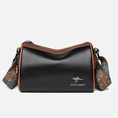 Elegant Vegan Leather Crossbody Bag Classic Solid Color Lady Bag