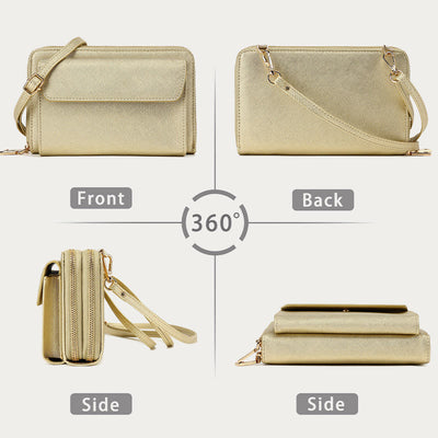 Vegan Leather RFID Blocking Phone Purse for Women Multi-Slot Crossbody Bag