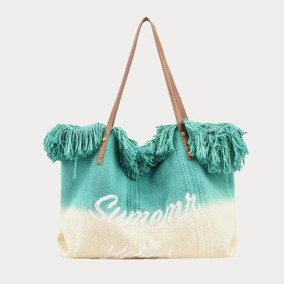 Tote For Women Gradient Color Style Tassel Large Daily Purse