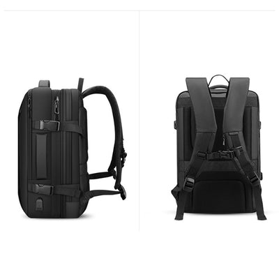 Expandable Capacity Multi-Layer Business Waterproof Backpack with Clock