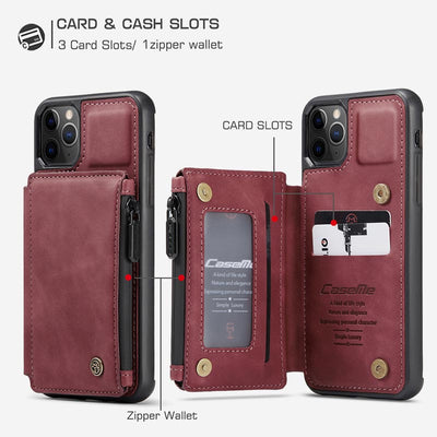 2 IN 1 Anti-theft RFID Phone Bag Wallet Smartphone Case Compatible with iPhone
