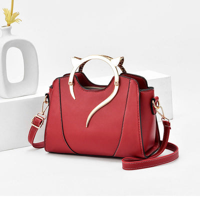 Cute Cat Shape Handle Bag Women Adjustable Strap Crossbody Purse