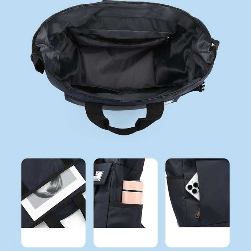 Rolling Tote For Short Travel Lightweight Pull Rod Shopping Handbag