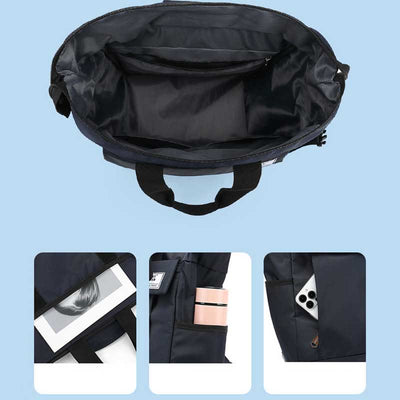 Rolling Tote For Short Travel Lightweight Pull Rod Shopping Handbag