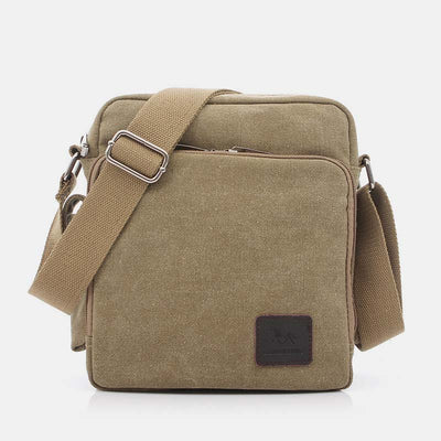 Vintage Canvas Mini Crossbody Shoulder Bag Men Small Purses with Multi-Slot