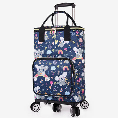 Collapsible Shopping Cart For Women Portable Tinfoil Preservation Rollig Tote