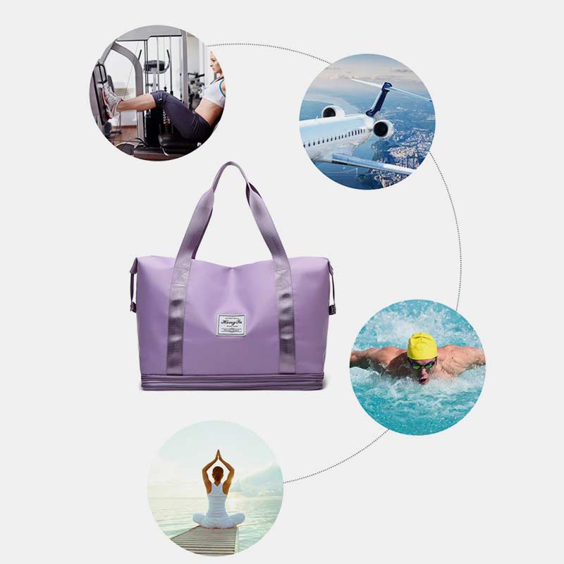 Super Large Capacity Waterproof Expandable Travel Handbag Expanding Two Layers