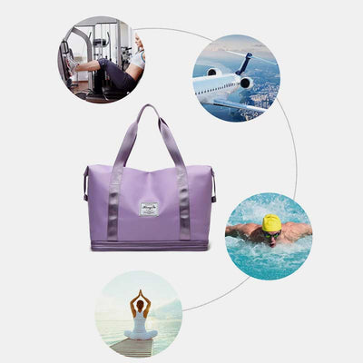 Super Large Capacity Waterproof Expandable Travel Handbag Expanding Two Layers