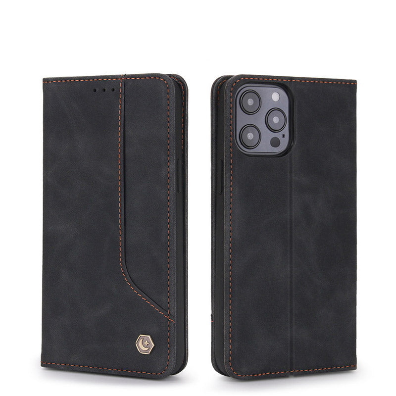 iPhone 13 Pro Max Leather Wallet Case Magnetic Case with Stand Card Slot