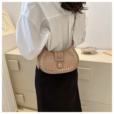 Rivet Crossbody Bag For Ladies Minimalist Punk Classic Purse