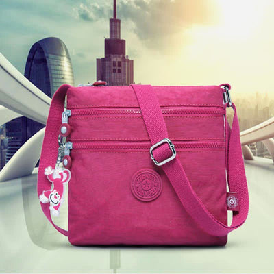 Lightweight Triple Zip Small Crossbody Bag Shoulder Bag for Women