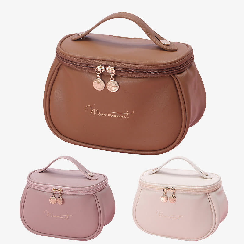 Minimalist Storage Bag Womens Travel Portable Leather Makeup Bag