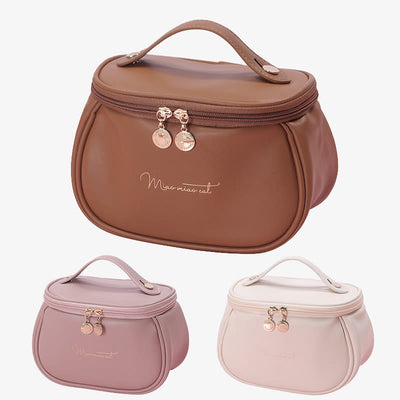 Minimalist Storage Bag Womens Travel Portable Leather Makeup Bag