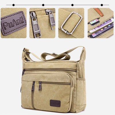 Crossbody Bag For Men Vintage Outdoor Canvas Business Shoulder Bag
