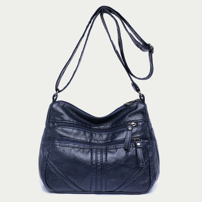 Vintage Large Capacity Shoulder Bag For Women Soft Leather Purse