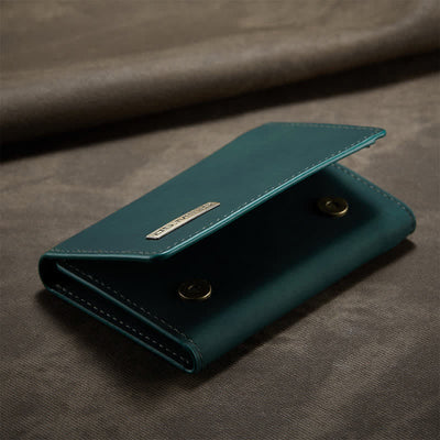 2 In 1 Magnetic Wallet Phone Case for iPhone PU Leather Trifold Wallet Case