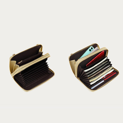 Vegan Leather RFID Blocking Phone Purse for Women Multi-Slot Crossbody Bag