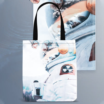 Cute Kitty Canvas Tote Bag for Women Men Multifunction Shoulder Purses