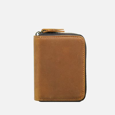Retro Short Wallet Genuine Leather Multiple Slots Organ Card Holder