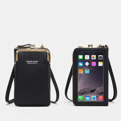 Multi-Compartment Elegant Crossbody Phone Bag With Clear Window