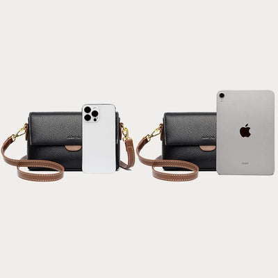 Faux Leather Crossbody Cell Phone Purse with 2 Shoulder Strap