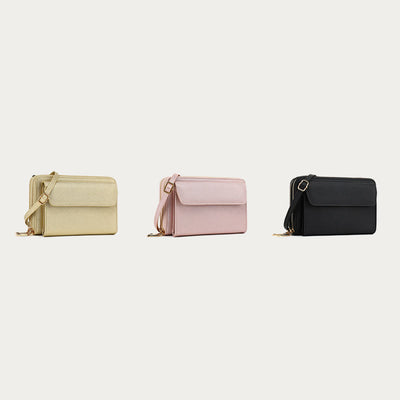 Vegan Leather RFID Blocking Phone Purse for Women Multi-Slot Crossbody Bag