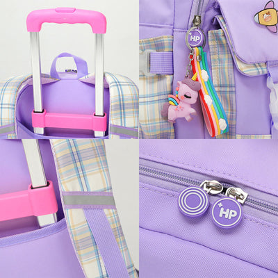 School Backpack For Kids Cute Pattern Rolling School Bag