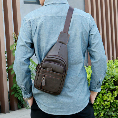 Multi Pocket Sling Bag For Men Outing Portable Everyday Use