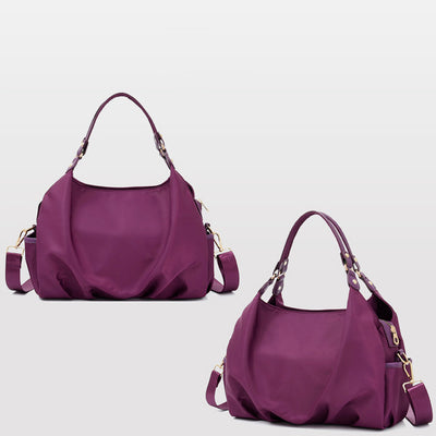 Triple Compartment Tote Handbag Large Capacity Hobo Handbag with Crossbody Strap