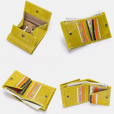 Multifunctional Genuine Leather Short Wallet