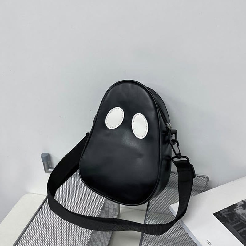 Crossbody Bag For Outdoor Funny Faceless Pattern Leather Pack