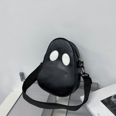Crossbody Bag For Outdoor Funny Faceless Pattern Leather Pack