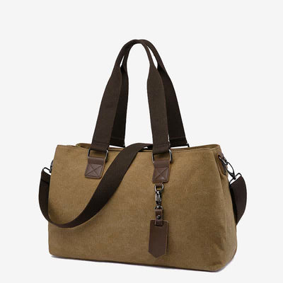 Triple Compartment Canvas Totes Handbag Multifunction Casual Crossbody Shoulder Purse