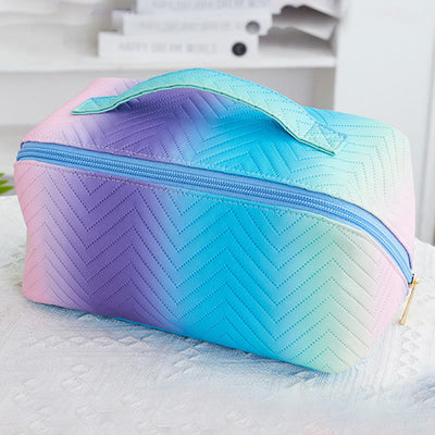 Cosmetic Bag For Women Travel Gradient Color Portable Makeup Bag