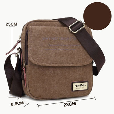 Men's Thicken Canvas Bag Durable Wide Strap Crossbody Shoulder Bag
