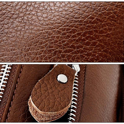 Crossbody Man Purse Minimalist Genuine Leather Single Shoulder Bag