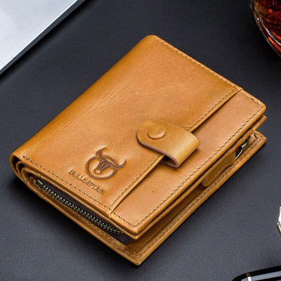 Genuine Leather Vintage Card Holder Money Clip Wallet