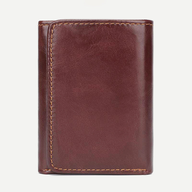 Men's Trifold Durable Wallets RFID Blocking Soft Genuine Leather Wallet