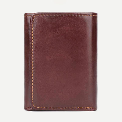 Men's Trifold Durable Wallets RFID Blocking Soft Genuine Leather Wallet