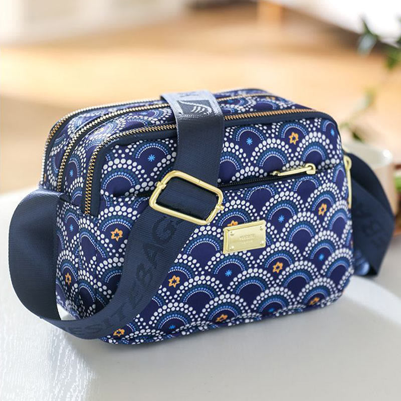 Creative Printing Purse Women Waterproof Nylon Multiple Compartment Crossbody Bag